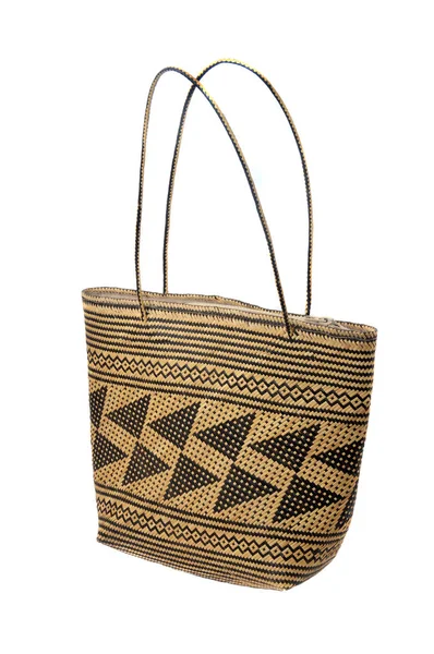 Sac Tissé Typique Dayak Tribu Indonésie Sur Fond Blanc — Photo