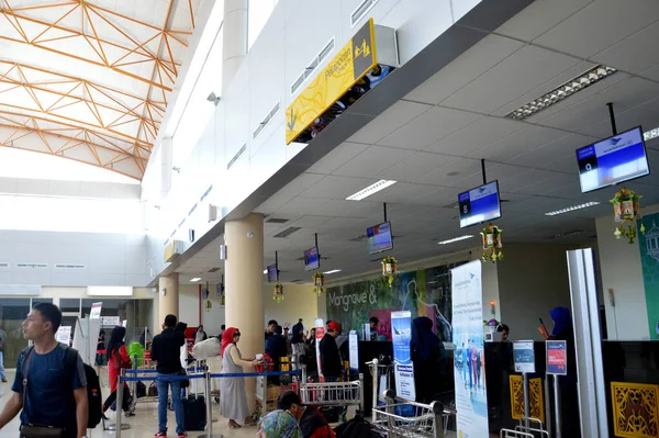 Tarakan Indonesia August 2016 Boarding Pass Counter Juwata International Airports — Stock Photo, Image