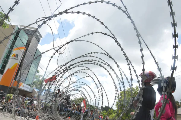 Tarakan Indonésie Dubna 2016 Demonstrace Elektroenergetické Krize Budově Parlamentu Tarakan — Stock fotografie