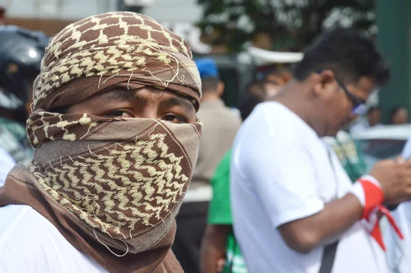 Tarakan Indonesië November 2016 Een Vreedzaam Protest Van Moslimorganisaties Namelijk — Stockfoto