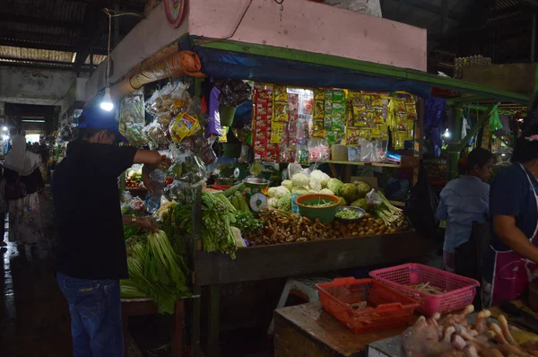 Tarakan Indonesië Maart 2017 Gusher Traditionele Groente Vismarkt Tarakan City — Stockfoto