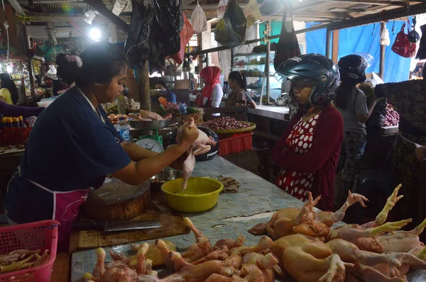 Tarakan Indonesia Marzo 2017 Gusher Mercado Tradicional Verduras Pescado Ciudad —  Fotos de Stock