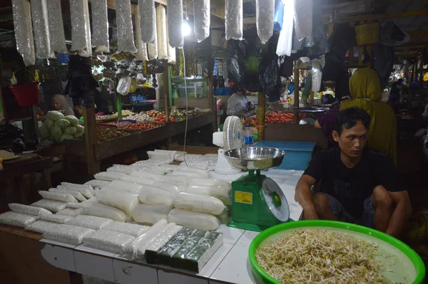 Tarakan Indonesia Marzo 2017 Gusher Mercado Tradicional Verduras Pescado Ciudad —  Fotos de Stock