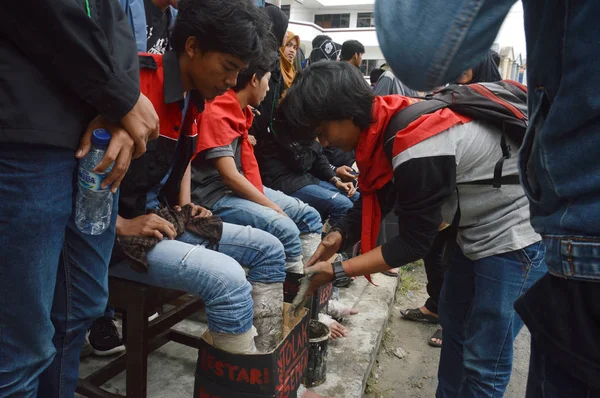 Tarakan Indonésia Março 2017 Ações Solidariedade Condolências Algumas Associações Estudantes — Fotografia de Stock