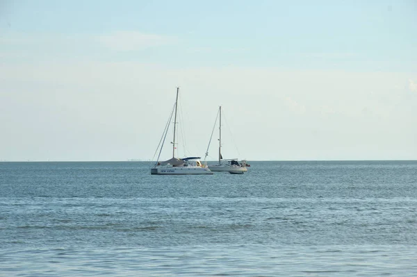 Tarakan Indonesien August 2017 Eine Reihe Von Segelbootteilnehmern Segeln Indonesien — Stockfoto