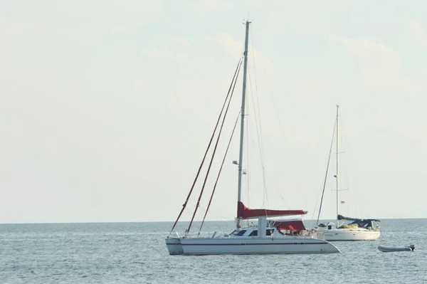 Tarakan Indonesien August 2017 Eine Reihe Von Segelbootteilnehmern Segeln Indonesien — Stockfoto