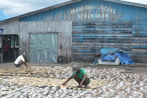 Tarakan Indonesia 12Th October 2017 Dry Fish Farming Pasar Ikan — 图库照片