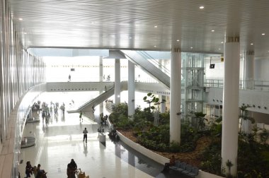 Balikpapan, Endonezya - 22 Ağustos 2016: Sultan Aji Mujhammad Süleyman Endonezya 'daki uluslararası havalimanları