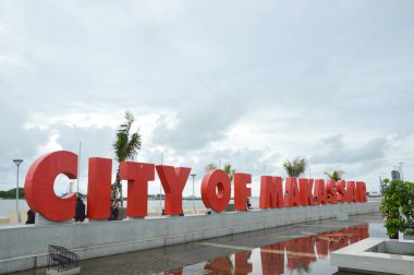 Makassar, Endonezya. 3 Ocak 2014. Losari Sahili Makassar Endonezya