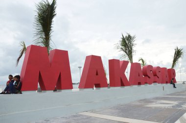 Makassar, Endonezya. 3 Ocak 2014. Losari Sahili Makassar Endonezya