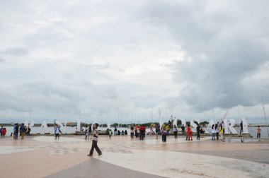 Makassar, Endonezya. 3 Ocak 2014. Losari Sahili Makassar Endonezya