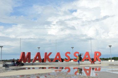 Makassar, Endonezya. 5 Ocak 2014. Losari Sahili Makassar Endonezya