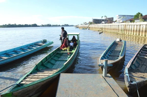 Tanjung Selor Indonésie Avril 2014 Bateau Bois Port Tanjung Selor — Photo