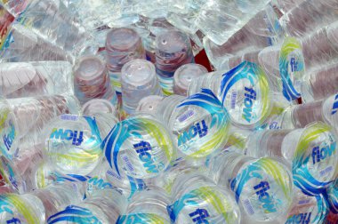 TARAKAN - INDONESIA, 18th May 2016 : stack of mineral waters  plactic glass