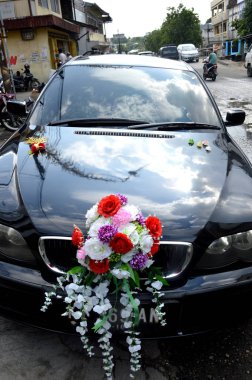 Tarakan, Endonezya - 20 Mart 2016: Siyah gelin arabası