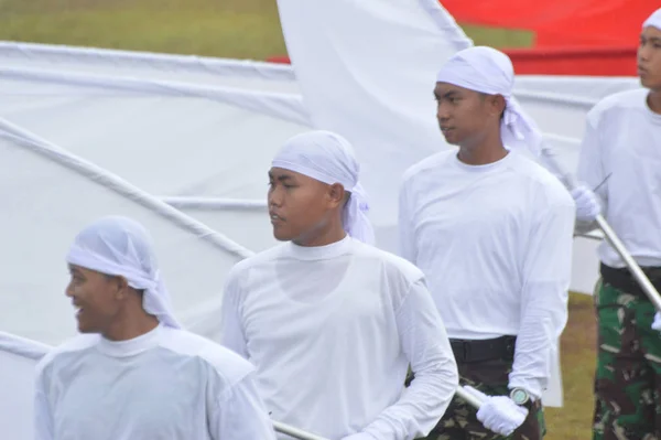 Tarakan Indonesia Abril 2017 Baile Colosal Ceremonia Apertura Del Entrenamiento —  Fotos de Stock