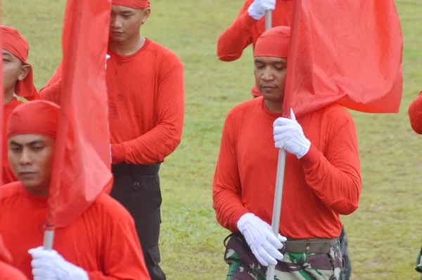 Таракан Індонезія Квітня 2017 Колосальний Танець Церемонії Відкриття Військової Академії — стокове фото