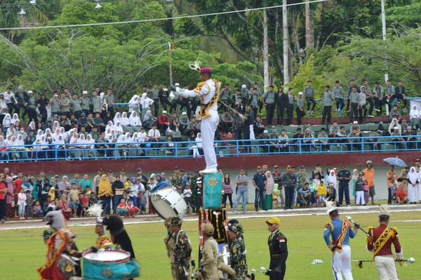 Tarakan Indonesia April 2017 Drumband Εμφανίσεις Από Cadets Της Ακαδημίας — Φωτογραφία Αρχείου