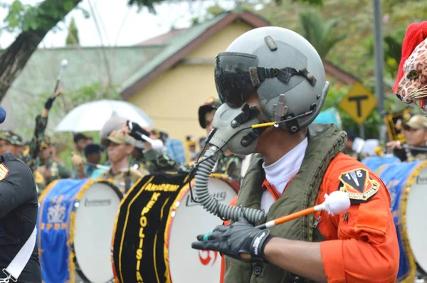 Tarakan Indonesien April 2017 Trumbandsframträdanden Kadetter Från Försvarsmaktens Akademi Och — Stockfoto