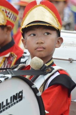 Tarakan, Endonezya. 22 Ocak 2017 Don Bosco School Tarakan, Endonezya 'da bando yarışması