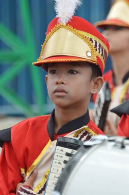 Tarakan, Endonezya. 22 Ocak 2017 Don Bosco School Tarakan, Endonezya 'da bando yarışması