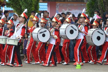 Tarakan, Endonezya. 22 Ocak 2017 Don Bosco School Tarakan, Endonezya 'da bando yarışması