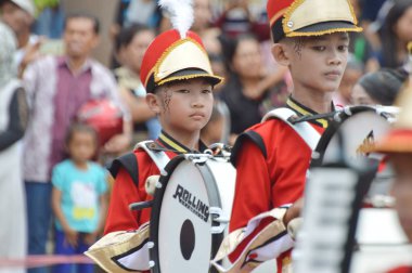 Tarakan, Endonezya. 22 Ocak 2017 Don Bosco School Tarakan, Endonezya 'da bando yarışması