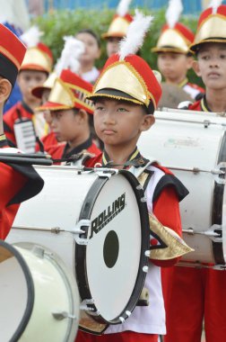 Tarakan, Endonezya. 22 Ocak 2017 Don Bosco School Tarakan, Endonezya 'da bando yarışması