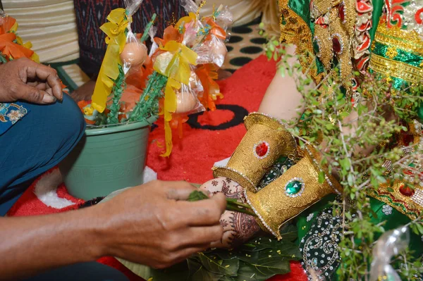 Tarakan Indonesia 9Th January 2016 Mappacci Traditional Wedding Ceremony Bugisnese — Stock Photo, Image