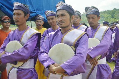 Tarakan, Endonezya, 17 Aralık 2017: Amal Beach Tarakan, Endonezya 'da Irak Tengkayu Festivali, kentin 20. yıldönümü çerçevesinde