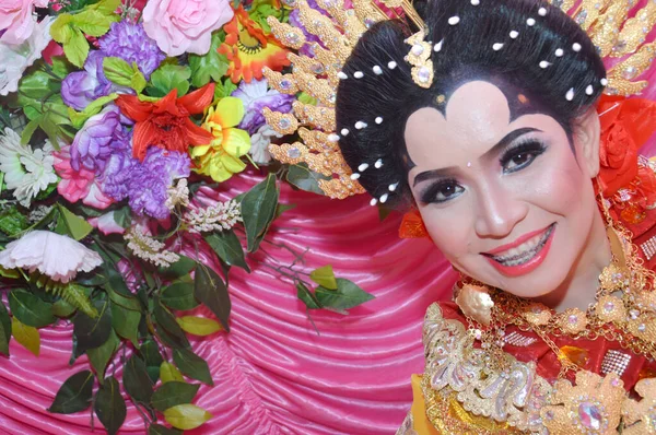 Tarakan Indonezja Marca 2016 Portret Pięknej Tradycyjnej Bugisnese Indonesian Wedding — Zdjęcie stockowe