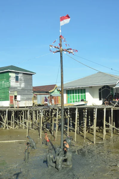 Tarakan Indonesië Augustus 2017 Areca Klimwedstrijd Viering Van 72Ste Verjaardag — Stockfoto