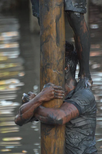 Tarakan Indonesien August 2017 Kletterwettbewerb Areca Die Feierlichkeiten Zum Jahrestag — Stockfoto