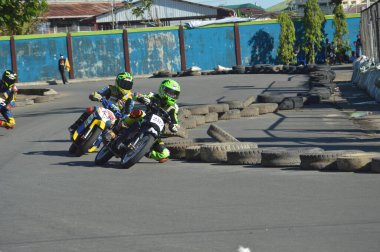 TARAKAN, İndonezya. 21 Mayıs 2017. Motoprix Ulusal Şampiyonası daimi olmayan Datu Adil Tarakan Stadyumu 'nda