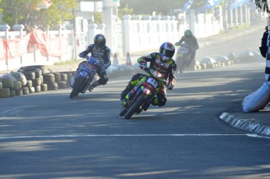 TARAKAN, İndonezya. 21 Mayıs 2017. Motoprix Ulusal Şampiyonası daimi olmayan Datu Adil Tarakan Stadyumu 'nda