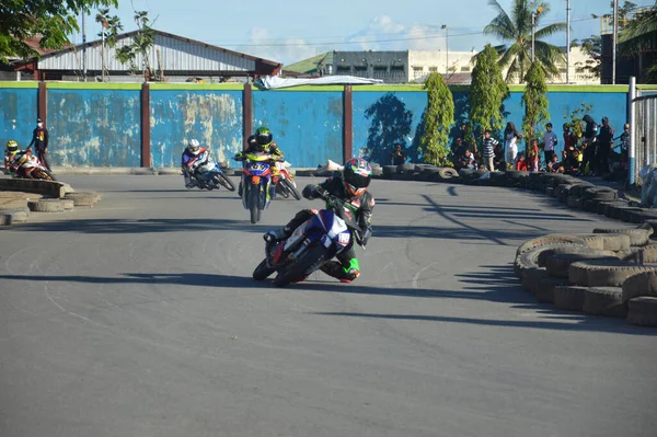 Tarakan Indonésia Maio 2017 Motoprix Campeonato Nacional Aveia Circuito Não — Fotografia de Stock