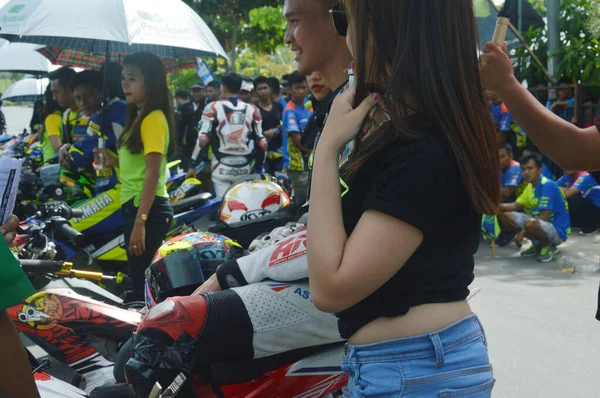 Tarakan Indonésie Mai 2017 Dame Sexy Championnat National Motoprix Oin — Photo