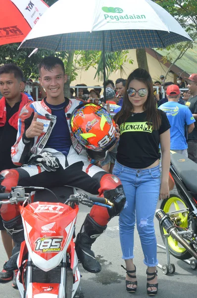 Tarakan Indonésie Mai 2017 Dame Sexy Championnat National Motoprix Oin — Photo