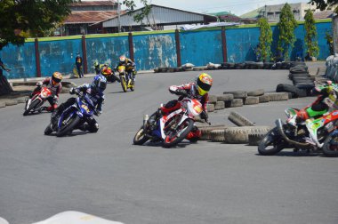 TARAKAN, İndonezya. 21 Mayıs 2017. Motoprix Ulusal Şampiyonası daimi olmayan Datu Adil Tarakan Stadyumu 'nda