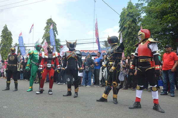 Tarakan Indonesia Agosto 2019 Caminantes Con Cosplay Las Marchas Carnaval — Foto de Stock