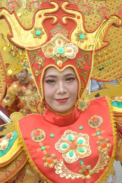 Tarakan Indonesia Agosto 2019 Los Participantes Visten Trajes Étnicos Tradicionales —  Fotos de Stock