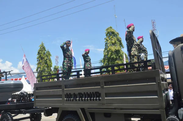 Tarakan Indonesia Серпня 2019 Учасник Карнавалу Марширує Честь Дня Незалежності — стокове фото