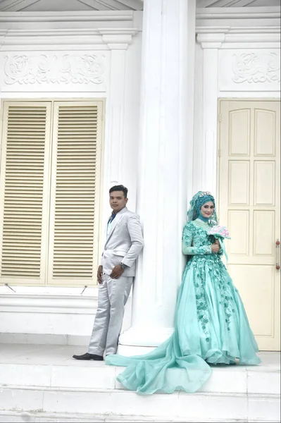 Tarakan Indonesia Února 2017 Předsvatební Focení Indonéských Párů Nevěsty Ženicha — Stock fotografie