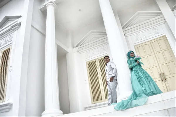 Ταρακαν Ινδονησια Φεβρουαρίου 2017 Προγαμιαία Φωτογράφηση Ζευγαριών Ινδονήσιας Νύφης Και — Φωτογραφία Αρχείου