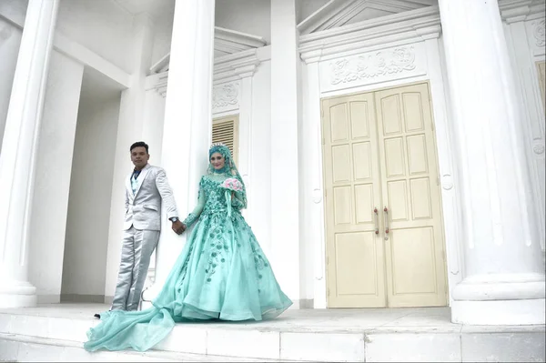 Tarakan Indonesia Febrero 2017 Sesión Fotográfica Previa Boda Parejas Novios — Foto de Stock