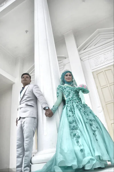 Tarakan Indonesia Febrero 2017 Sesión Fotográfica Previa Boda Parejas Novios — Foto de Stock