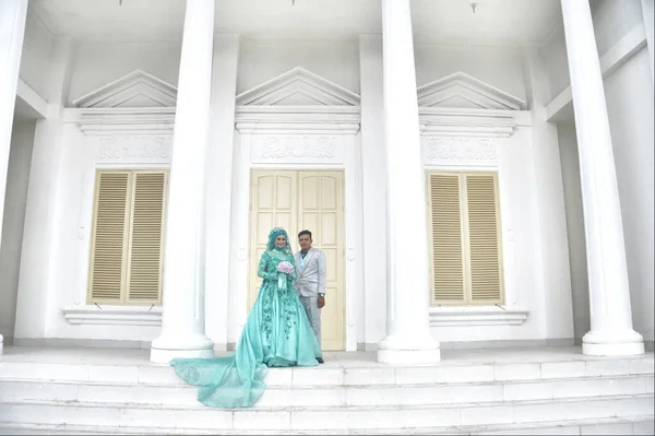 Tarakan Indonesia Febrero 2017 Sesión Fotográfica Previa Boda Parejas Novios — Foto de Stock