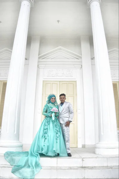 Tarakan Indonesia Febbraio 2017 Sessione Fotografica Pre Matrimonio Coppie Sposi — Foto Stock