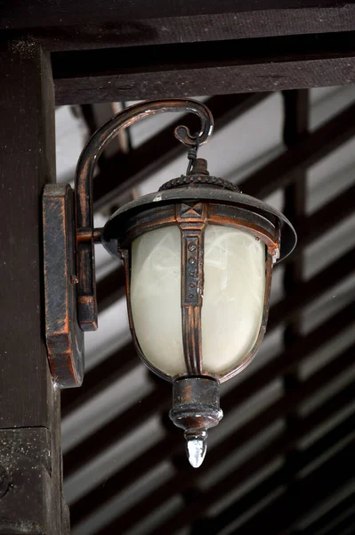 Luzes Decorativas Antigas Parede — Fotografia de Stock