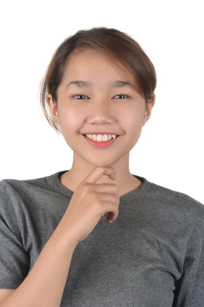 Close Portrait Young Asian Beautiful Woman Face — Stock Photo, Image